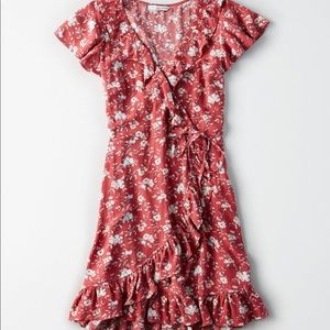 AE floral ruffle wrap dress